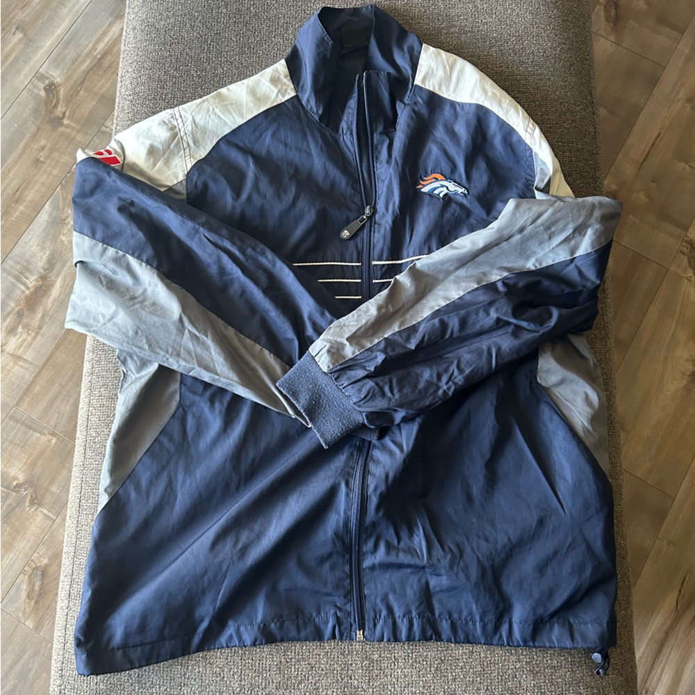 Reebok Navy and Gray Windbreaker
